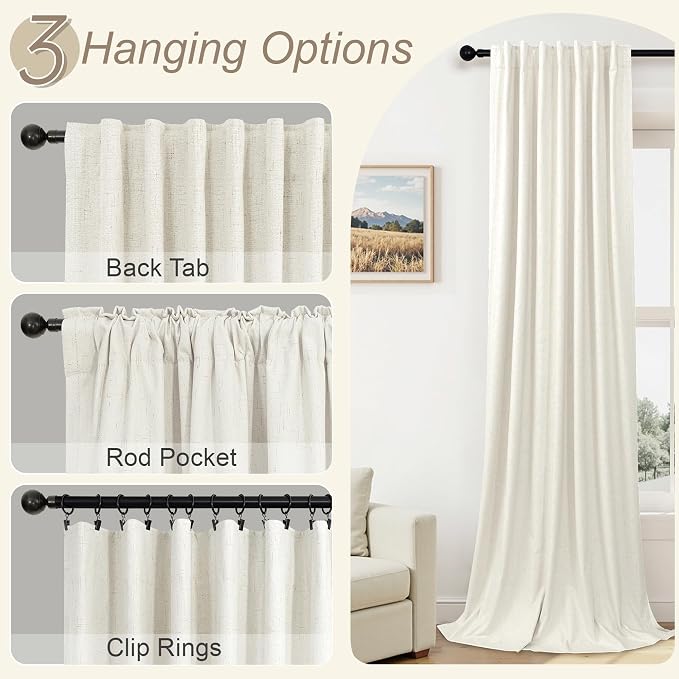 108 Inch Curtains 2 Panel Set Burg Modern Dark Out Curtains - Image 6