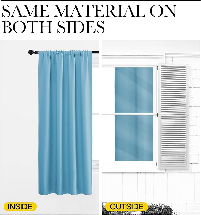 NICETOWN 2 Panels Blackout Curtains, Rod Pocket Thermal Insulated Drapess - Image 7