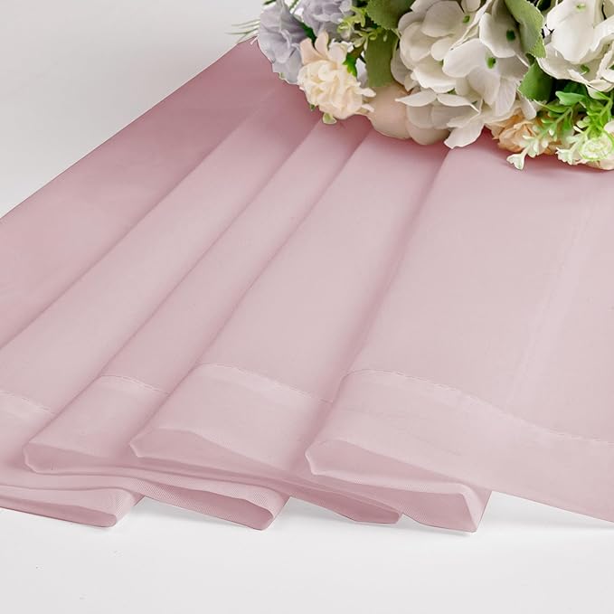Chyhomenyc Sheer Valances for Windows 2 Pack, Small Window Curtains for Living - Image 6