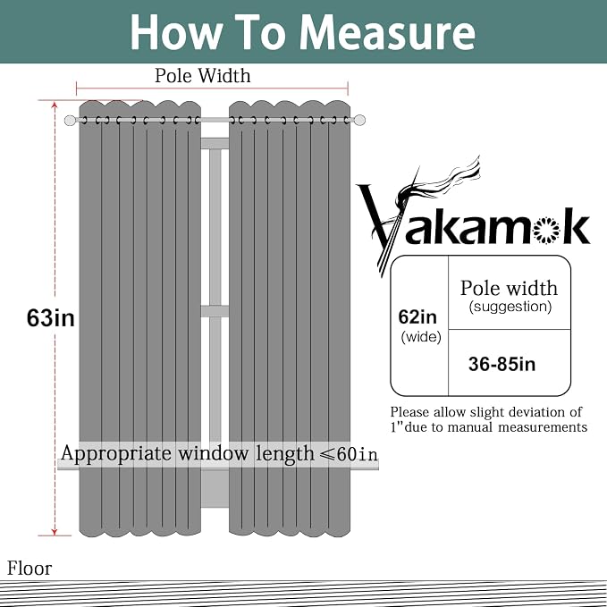 Yakamok Greyish White Curtains for Bedroom, Grommet Thermal Insulated Room - Image 7