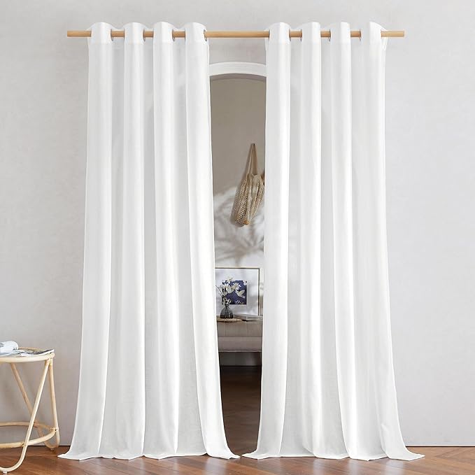 NICETOWN Rustic Linen 144 inch Long Curtains by NICETOWN