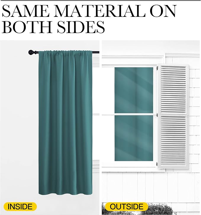 NICETOWN RV Blackout Curtains for Camper Windows, Sea Teal, Short Blackout - Image 5