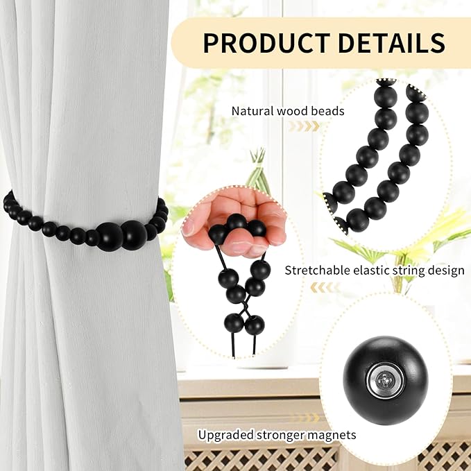 Magnetic Curtain Tiebacks, 2 Pack Curtain Holdbacks - Image 5