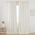 NICETOWN Linen Curtains for Bedroom 95 inch Long, Rod Pocket & Back Tab Flax by NICETOWN