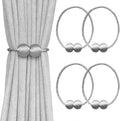 Melaluxe 4 Pack Magnetic Curtain Tiebacks, Decorative Curtain Holdbacks by Melaluxe