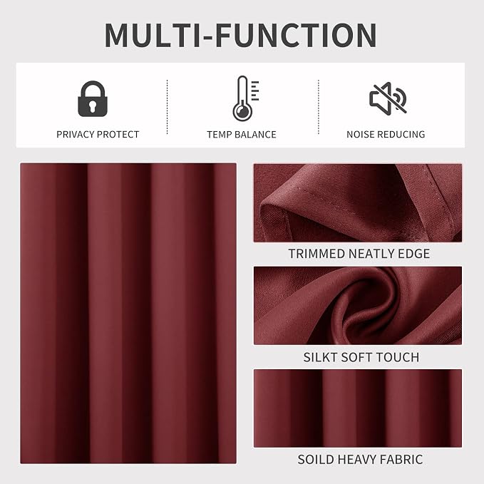 Joydeco Blackout Curtains 54 Inch Length 2 Panels Set, Thermal Insulated Long - Image 4