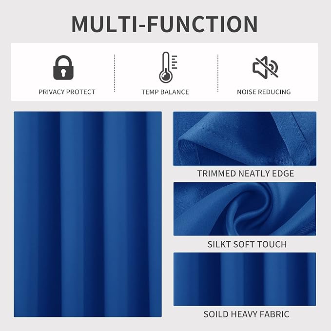 Joydeco Blackout Curtains 72 Inch Length 2 Panels Set, Thermal Insulated Long - Image 4