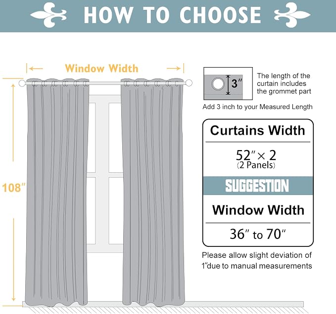 ChrisDowa 100% Blackout Curtains 108 inch Long - Image 7