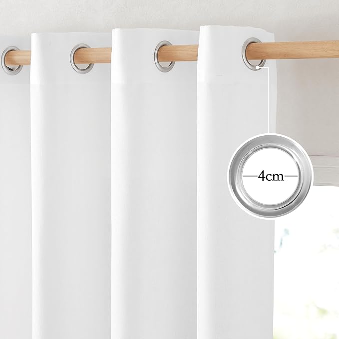 NICETOWN White Linen Curtains 108 inches Long - Image 2