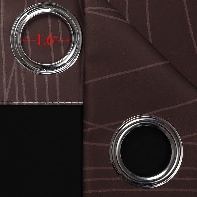 Estelar Textiler Brown and Greyish White Ombre Blackout Curtains - Image 7