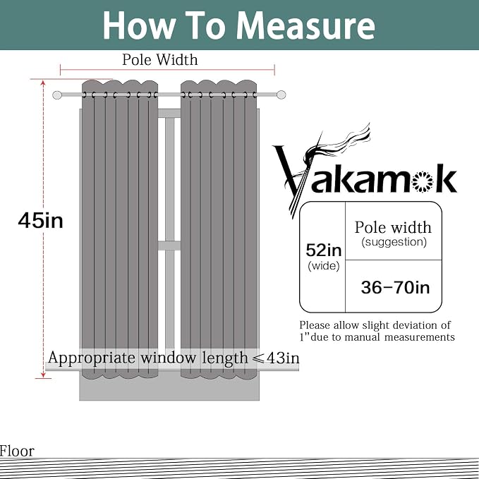 Yakamok Grey Blackout Curtains for Bedroom, Light Blocking Thermal Insulated - Image 7