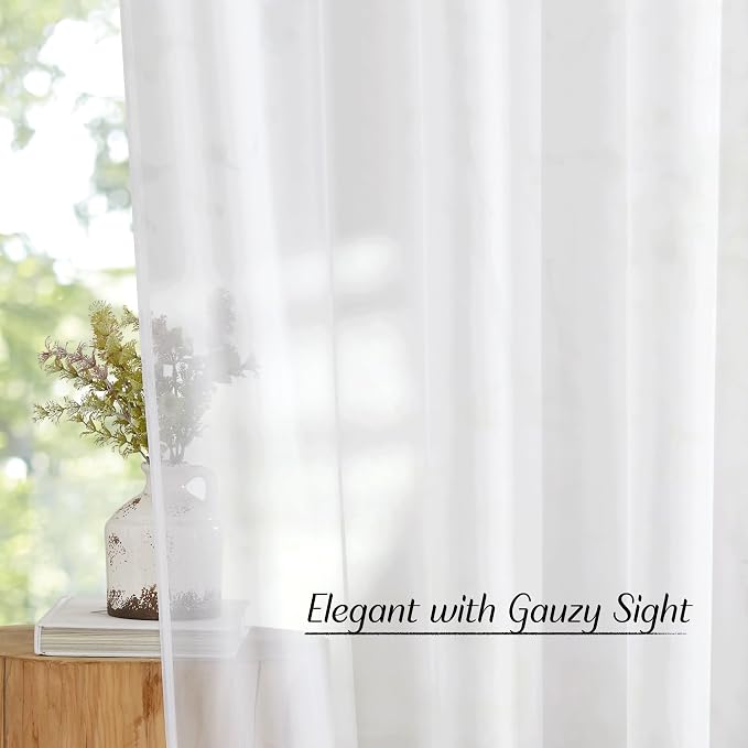NICETOWN Voile Sheer Window Curtains 144 inch Extra Long, Grommet Elegant and - Image 3