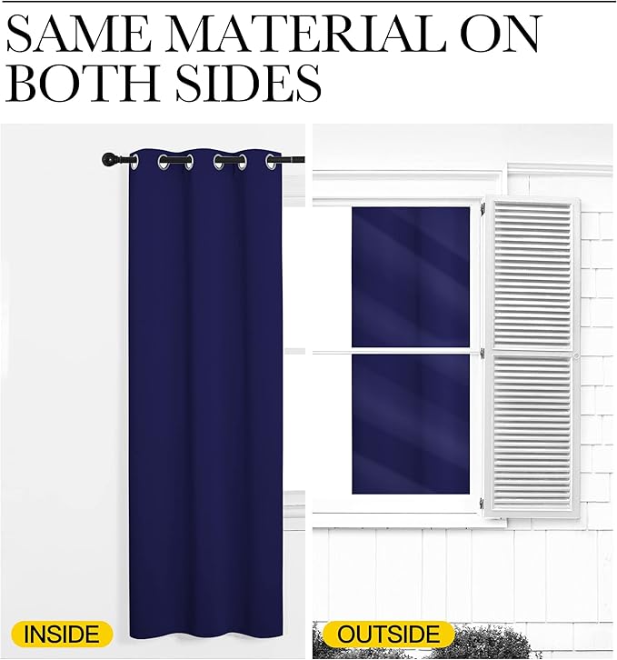 NICETOWN Navy Blue Blackout Curtains 86 inches Length - Image 5