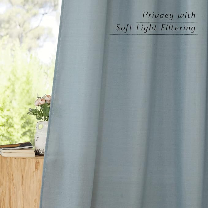 NICETOWN Rustic Linen 132 inch Long Curtains - Image 8
