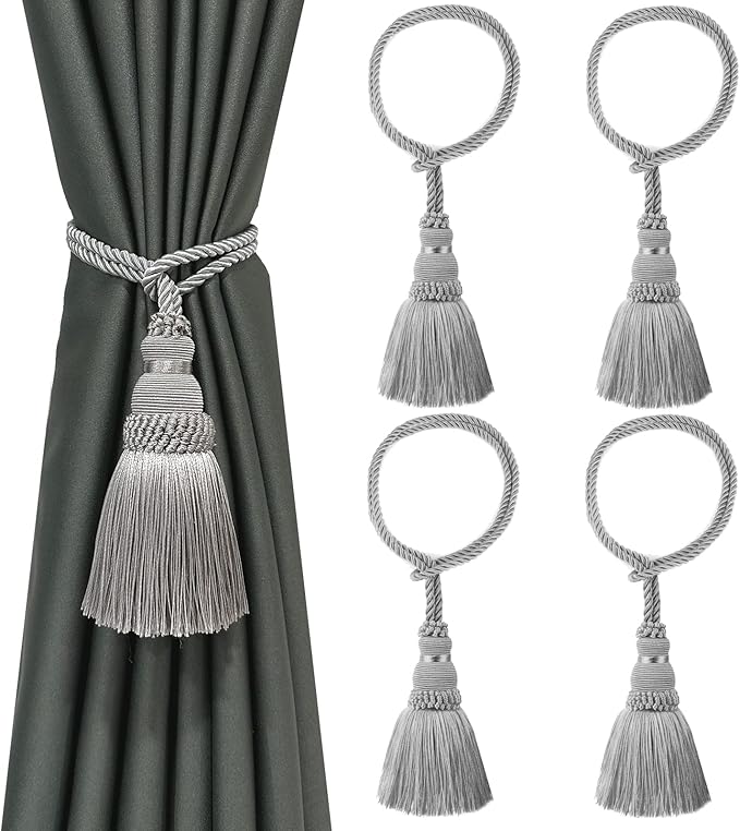 Fenghuangwu 4 Pack Curtain Tie Backs Rope Tassels by fenghuangwu