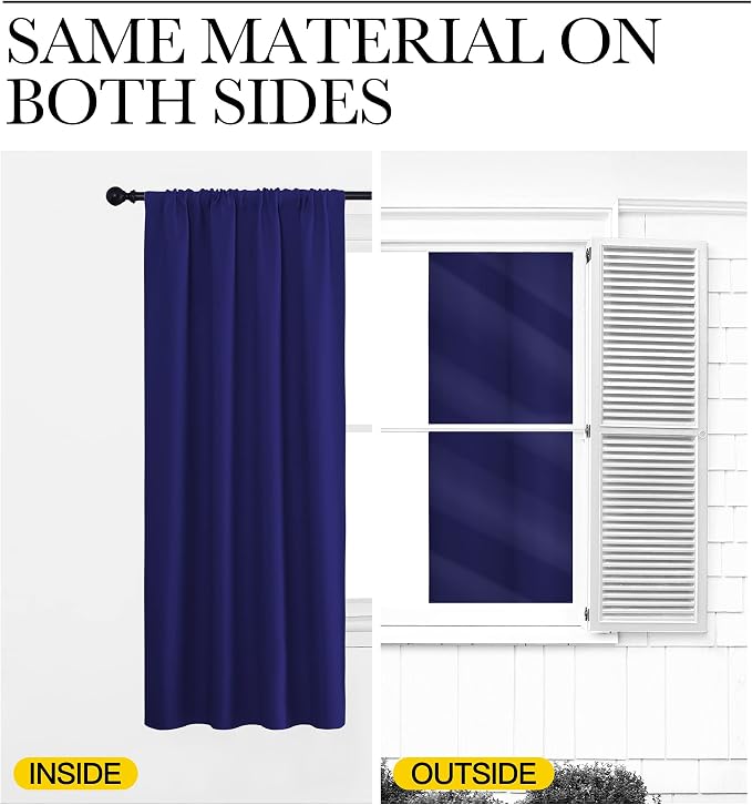 NICETOWN Kitchen Curtains, Short Blackout Drapes, 34 in x 40 in, Thermal - Image 5