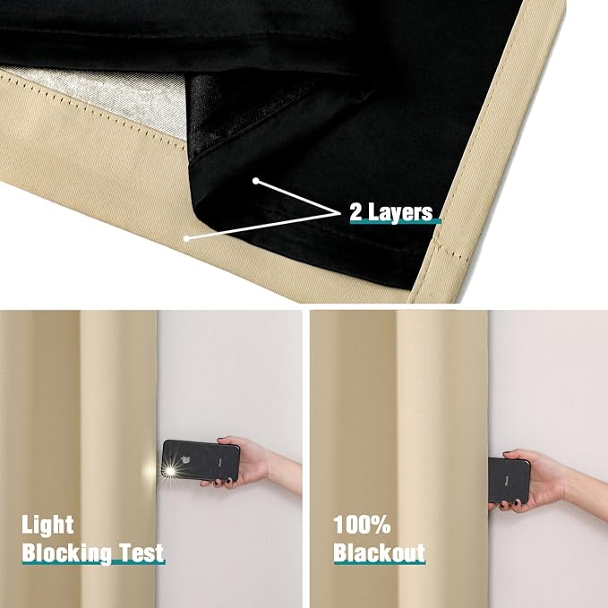 ChrisDowa 100% Blackout Curtains 90 inch Long - Image 4