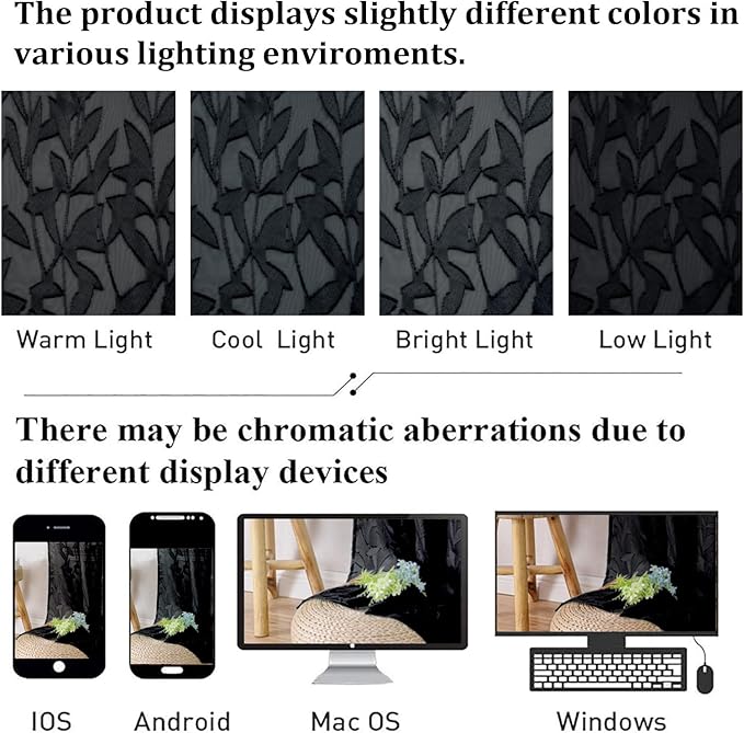 Lecloud Leia Black Sheer Curtains - Image 7