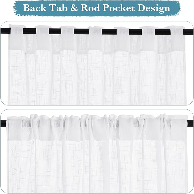 RYB HOME White Kitchen Curtains - Image 2