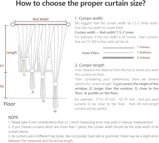 Joydeco Linen Curtains 72 Inch Length 2 Panel Sets, Light Filtering Curtains - Image 9
