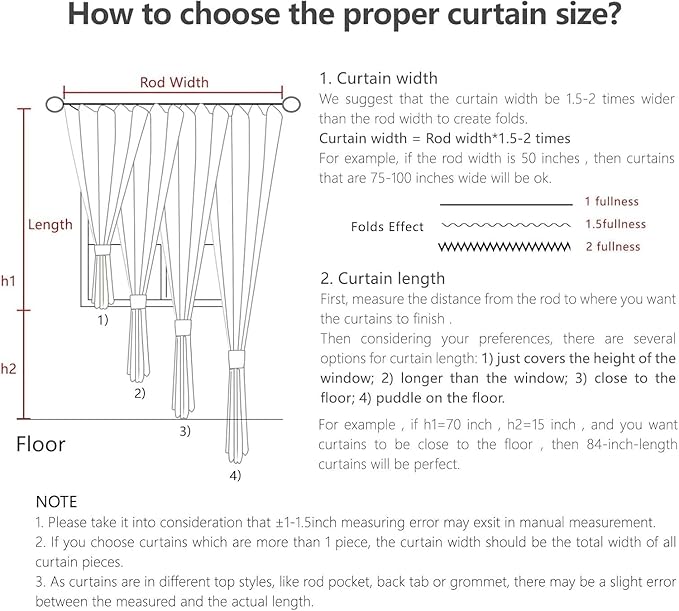 Joydeco Linen Curtains for Bedroom 63 Inch Length 2 Panels Set, 37 Inch Wide - Image 9