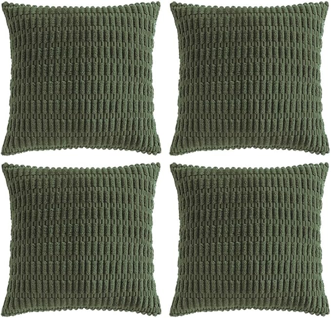 Fancy Homi 4 Packs Boho Olive Green Decorative Throw Pillow Covers 26x26 Inch by Fancy+Homi