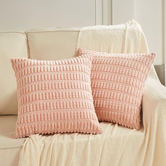 Fancy Homi 4 Packs Boho Pink Decorative Throw Pillow Covers 14x14 Inch - Image 6