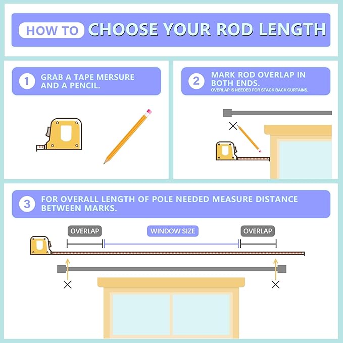 Byondeth Curtain Rods for Windows 16 to 120 Inches Adjustable Length 1 Inch - Image 7