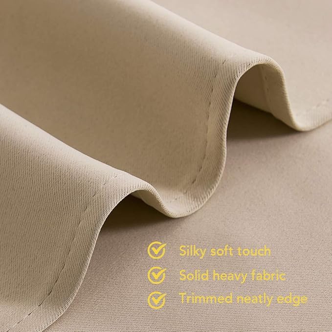 NICETOWN Blackout Farmhouse Curtains, Biscotti Beige, 34 by 80 Inch, Thermal - Image 5