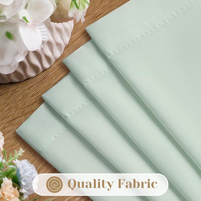 HOMEIDEAS Non-See-Through Sage Green Privacy Sheer Curtains, 30 X 36 Inches - Image 4