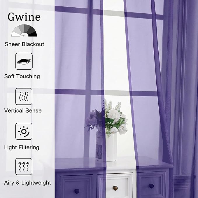 Gwine Sheer Curtains 96 Inches Long - Image 4