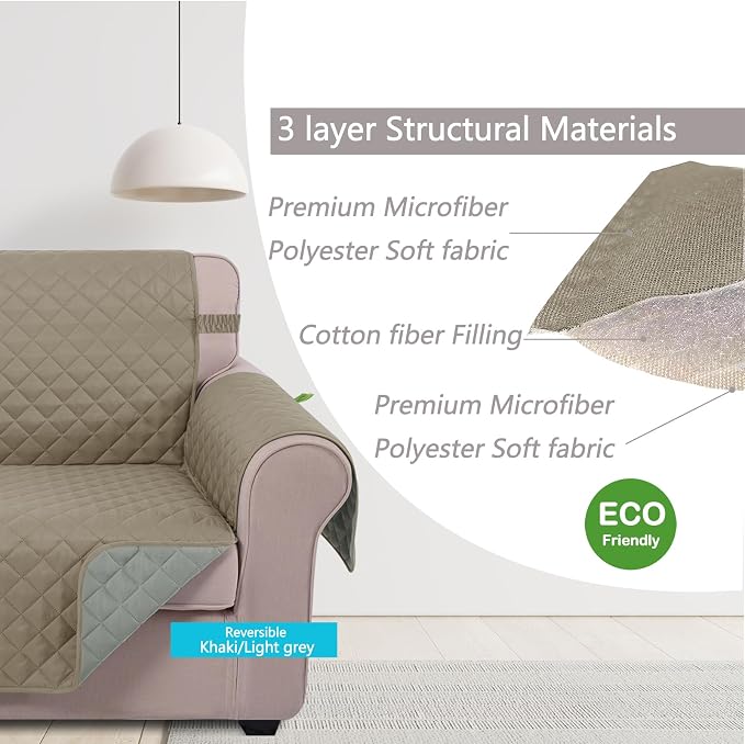 U-NICE HOME Loveseat Sofa Cover Reversible Couch Covers - Image 5