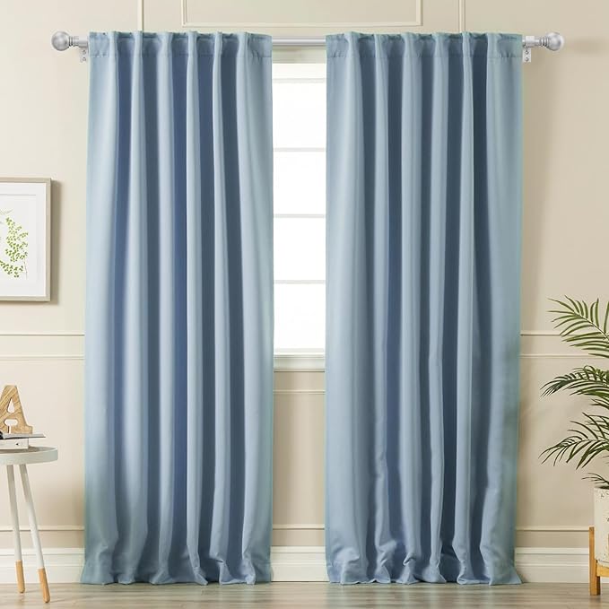2 Pack Silver Curtain Rods for Bedroom - Image 6