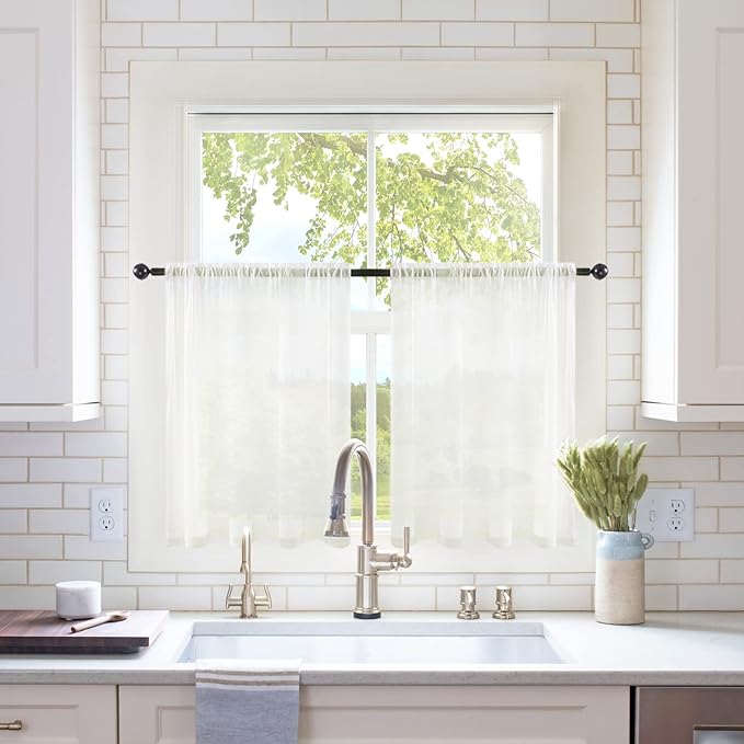 MIULEE Short Sheer Curtains 30 Inch Length by MIULEE