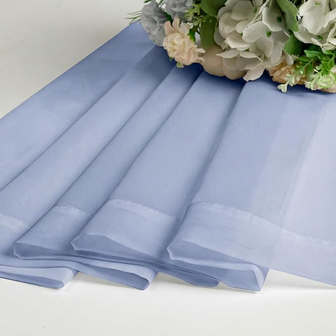 Lecloud Denim Blue Sheer Curtains 90 Inches Long 2 Panels, Voile Rod Pocket - Image 9