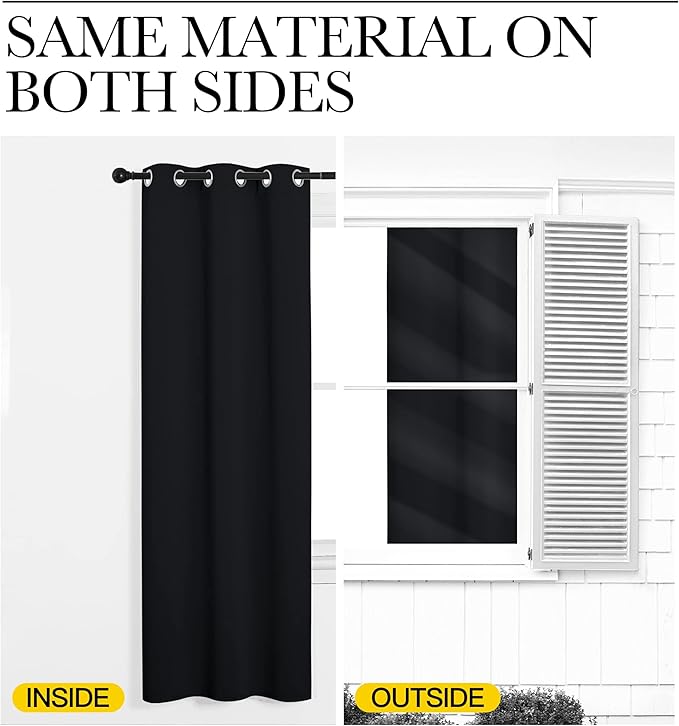 NICETOWN Bathroom Blackout Thermal Curtains and Drapes, 2 Panels, 42 inches - Image 6
