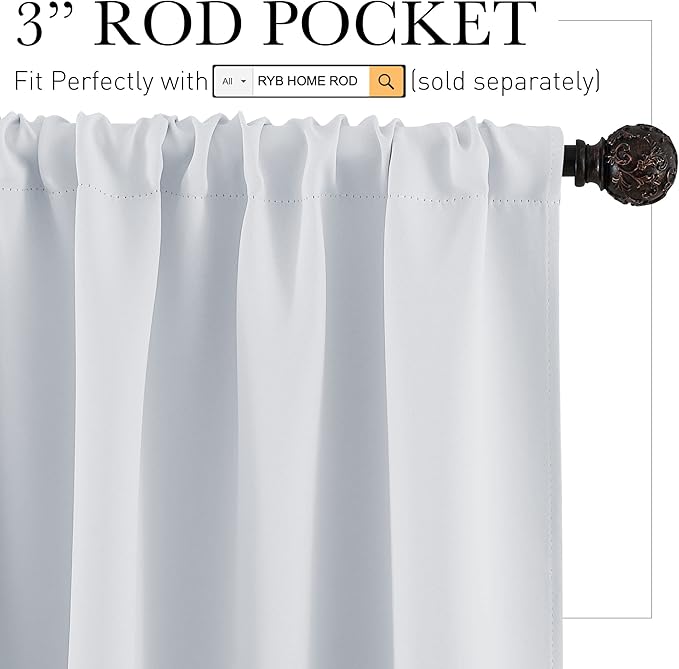 RYB HOME RV Curtains for Camper Windows, Mini Small Thermal Insulated Sunlight - Image 2
