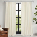 RYB HOME Ivory White Velvet Curtains 102 inches by RYBHOME