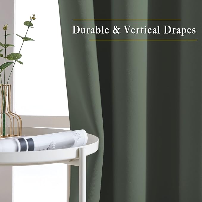 NICETOWN Blackout Curtains for Bedroom, Grommet Solid Thermal Drapes Light - Image 5
