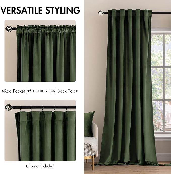MIULEE Velvet Curtains 2 Panels Luxury Blackout Curtains - Image 2
