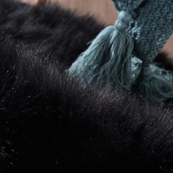 Latepis Black Fluffy Small Fur 3x4 Area Rug - Image 6
