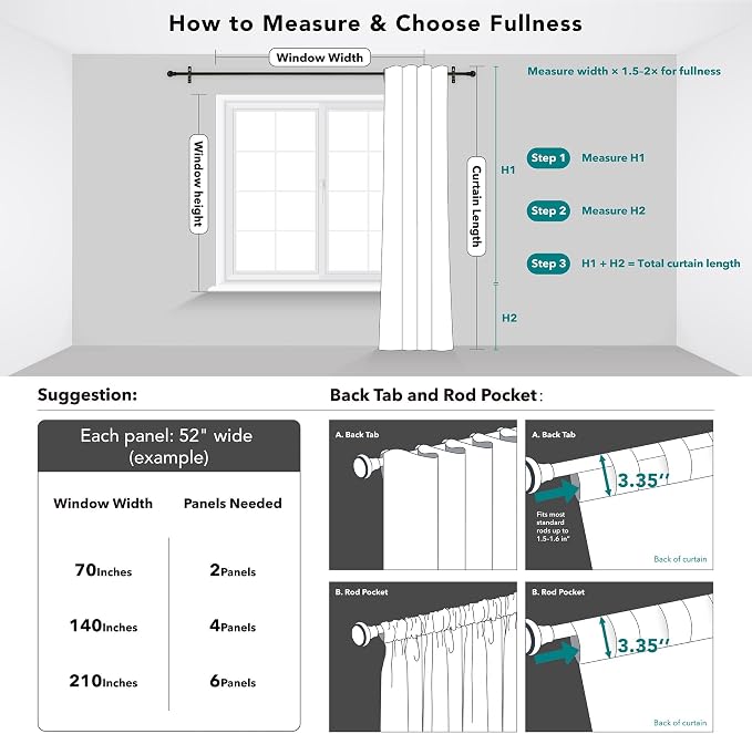 Deconovo Room Darkening Curtains, Thermal Insulated Noise-Reducing Window Panels - Image 9