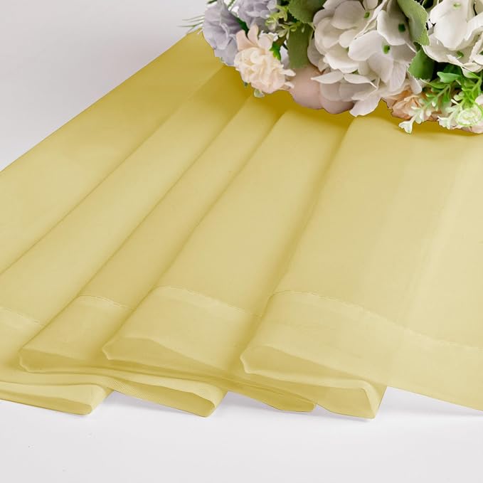 Chyhomenyc Mustard Yellow Short Sheer Curtains 30 inch Length, Light Filtering - Image 4