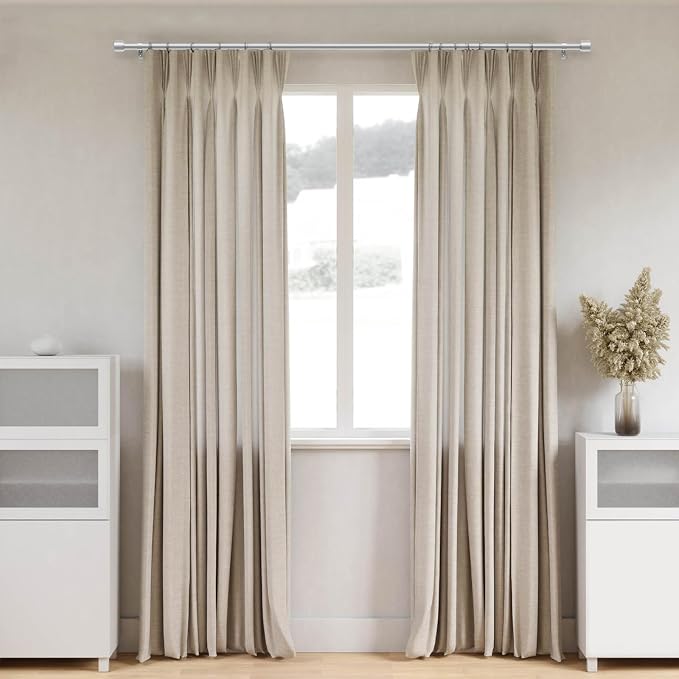 GEEBOBO Silver Curtain Rods for Windows 66 to 120 Inch, 1 Inch Adjustable Heavy - Image 4
