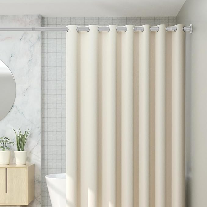 CorkLatta Silver Shower Curtain Rod 31 to 80 Inch, 1 Inch Diameter Adjustable - Image 7