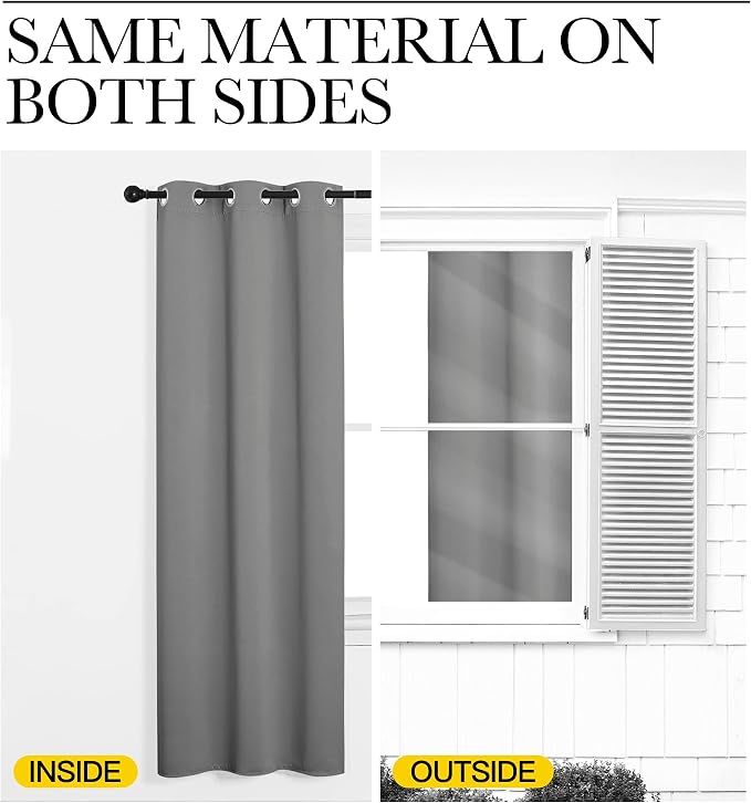 NICETOWN Silver Grey Room Darkening Curtain Panels 86" Long - Image 6