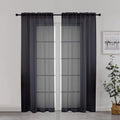 Chyhomenyc Black Sheer Curtain 72 Inches Length 2 Panels, Voile Rod Pockets by Chyhomenyc