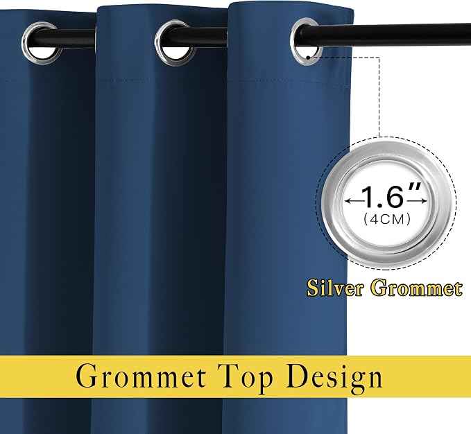 NICETOWN Blackout Room Divider Curtains 118 inches Long, Grommet Thermal Window - Image 2