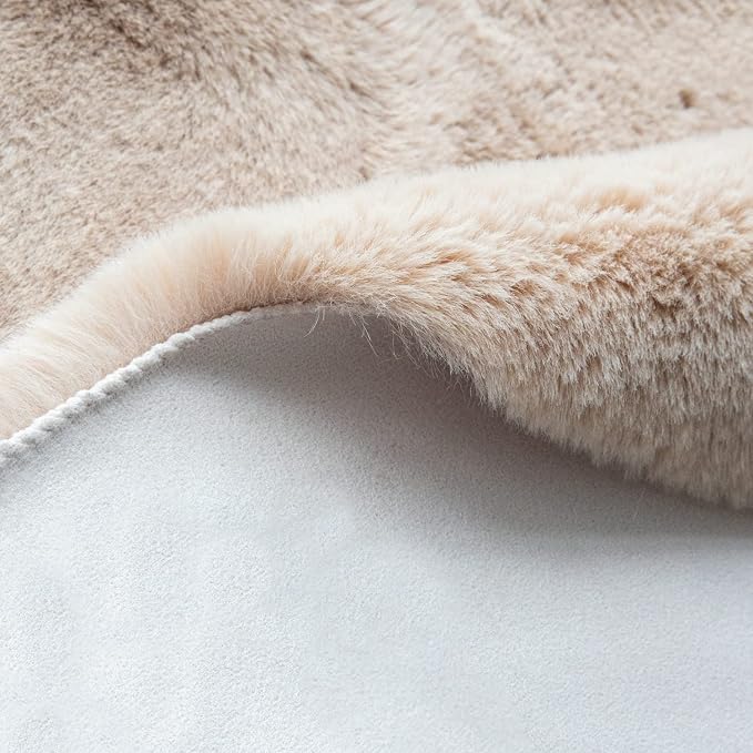 ORINOVA 5x8 Area Rug Light Brown Beige Plush Shaggy Rugs - Image 4