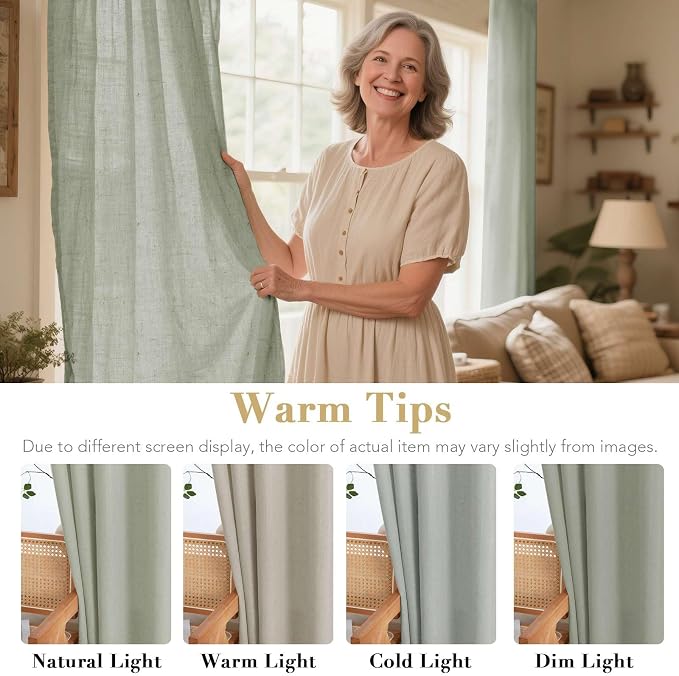 H.VERSAILTEX Living Room Linen Curtains - Image 3